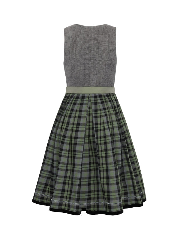 Berwin Maxi Velvet Dirndl 2pcs. 90cm "Daisy" sage/plaid