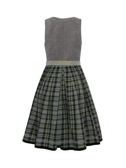 Berwin Maxi Velvet Dirndl 2pcs. 90cm "Daisy" sage/plaid