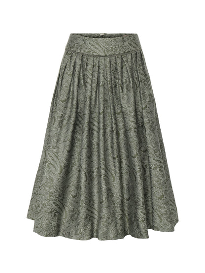 Berwin Traditional Skirt, Olive Green — 80cm