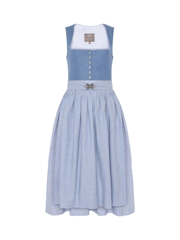 Berwin Long Dirndl 2pcs. 75cm "Hali" light blue (low stock)