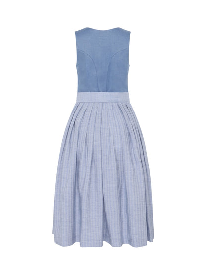 Berwin Long Dirndl 2pcs. 75cm "Hali" light blue (low stock)