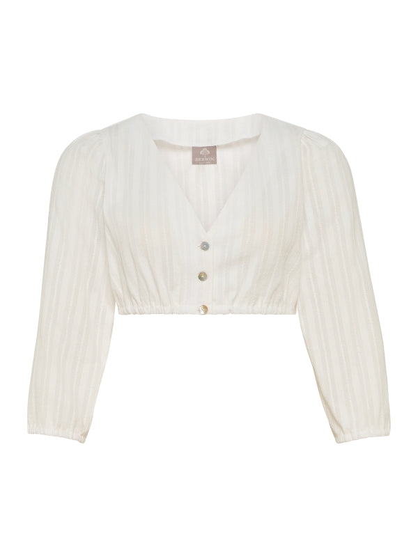 Berwin V-Neck Dirndl Blouse "Crystal" ecru