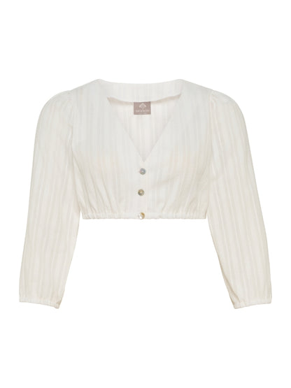 Berwin V-Neck Dirndl Blouse "Crystal" ecru