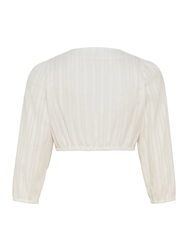 Berwin V-Neck Dirndl Blouse "Crystal" ecru