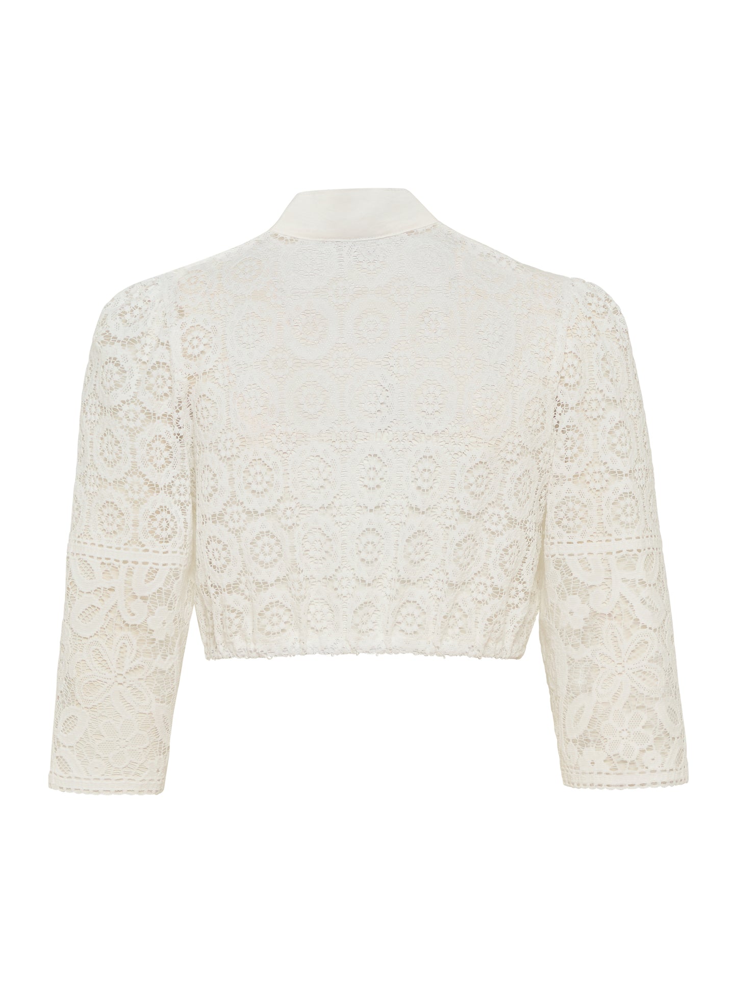 Berwin High-Neck Lace Dirndl Blouse, Ecru