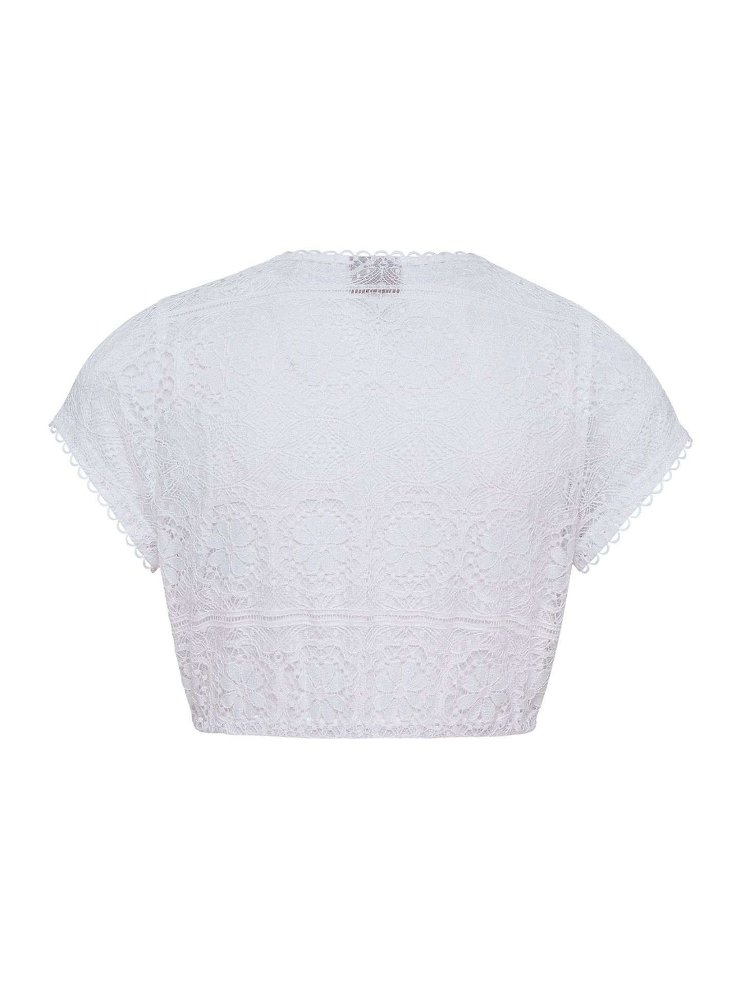Berwin V-Neck Lace Dirndl Blouse, White