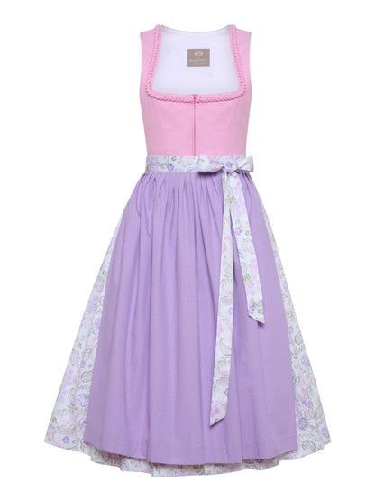 Berwin Long Dirndl 2pcs. 75cm "Pippi" pink/purple