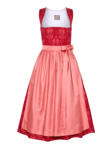 Berwin Long Dirndl 2pcs. 75cm "Cherry" red