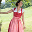 Berwin Long Dirndl 2pcs. 75cm "Cherry" red