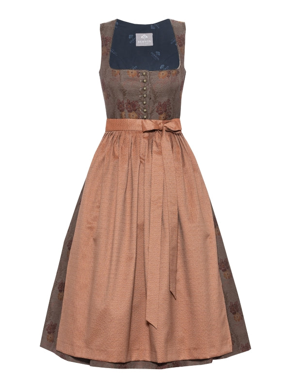 Berwin Maxi Dirndl 2pcs. 80cm "Nora" terracotta