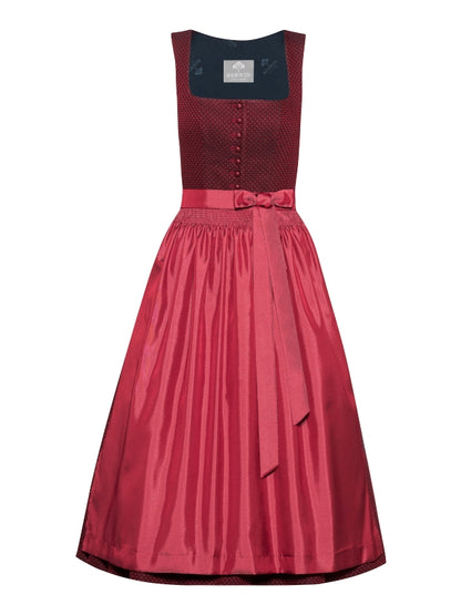 Berwin Maxi Dirndl 2pcs. 80cm "Leonie" dark red