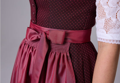 Berwin Maxi Dirndl 2pcs. 80cm "Leonie" dark red