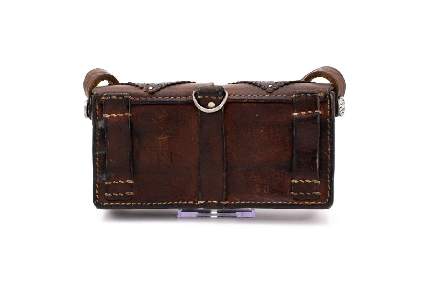 Sima Austrian Leather & Canvas Field Shoulder Bag with Mechanical Carabiner Snap