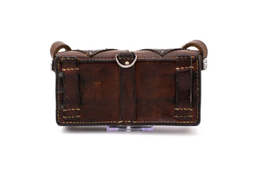 Sima Austrian Leather & Canvas Field Shoulder Bag with Mechanical Carabiner Snap