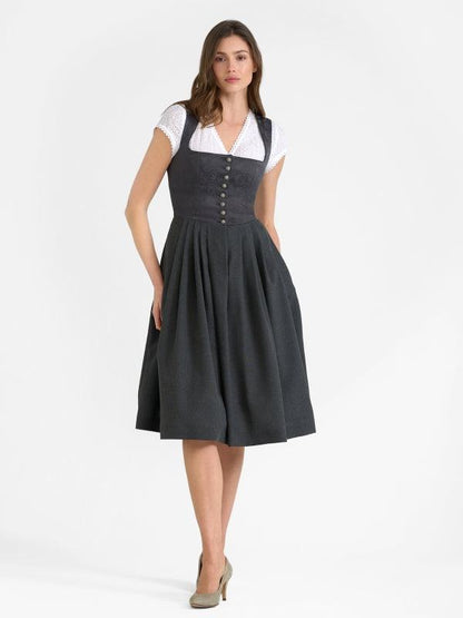 Berwin Long Dirndl 1 pc. 70cm "Ruby" anthracite