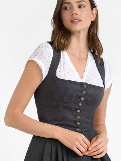 Berwin Long Dirndl 1 pc. 70cm "Ruby" anthracite