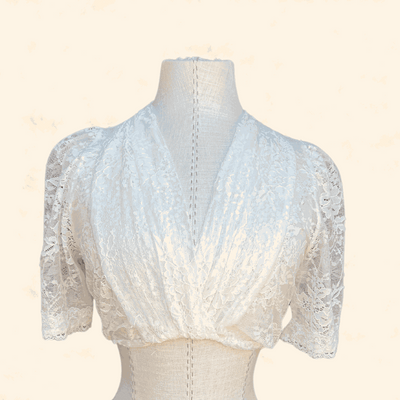 Kruger Collection Dirndl Lace Blouse "1017" Ecru, size 36, made of 100% polyester.