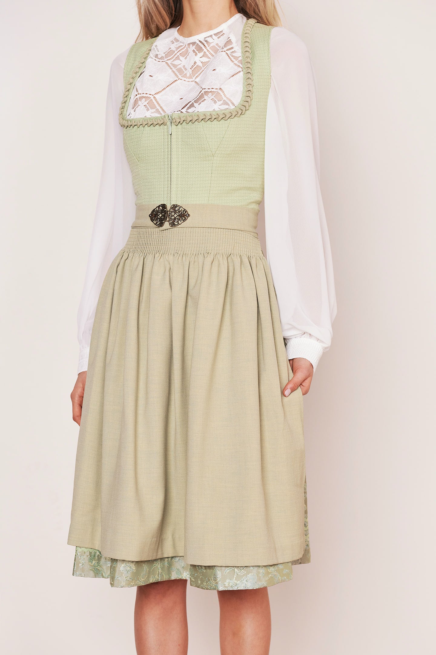 Julia Trentini Lotte Midi Dirndl, Green — 60cm