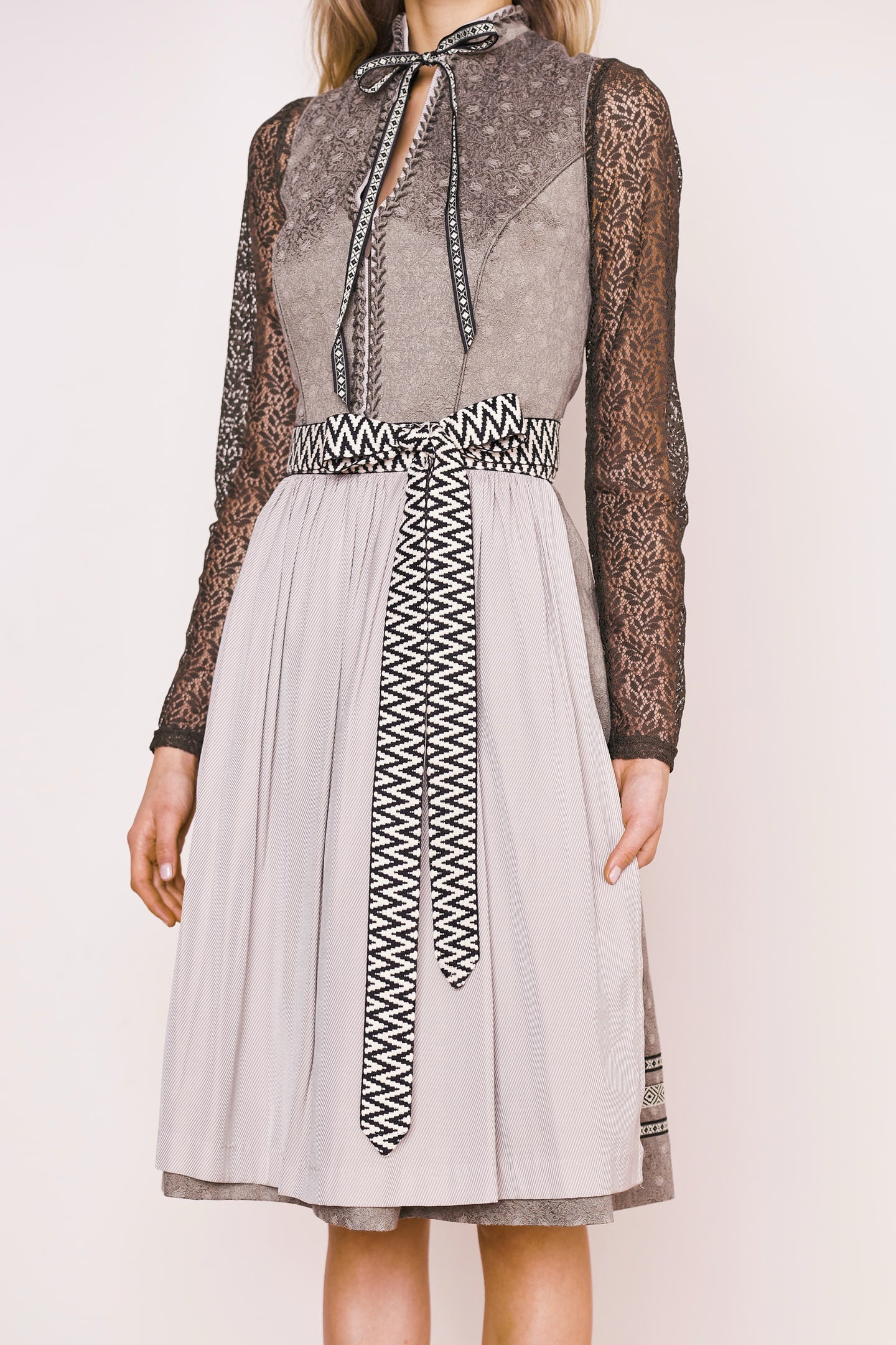 Julia Trentini Erna Midi Dirndl, Silver — 60cm