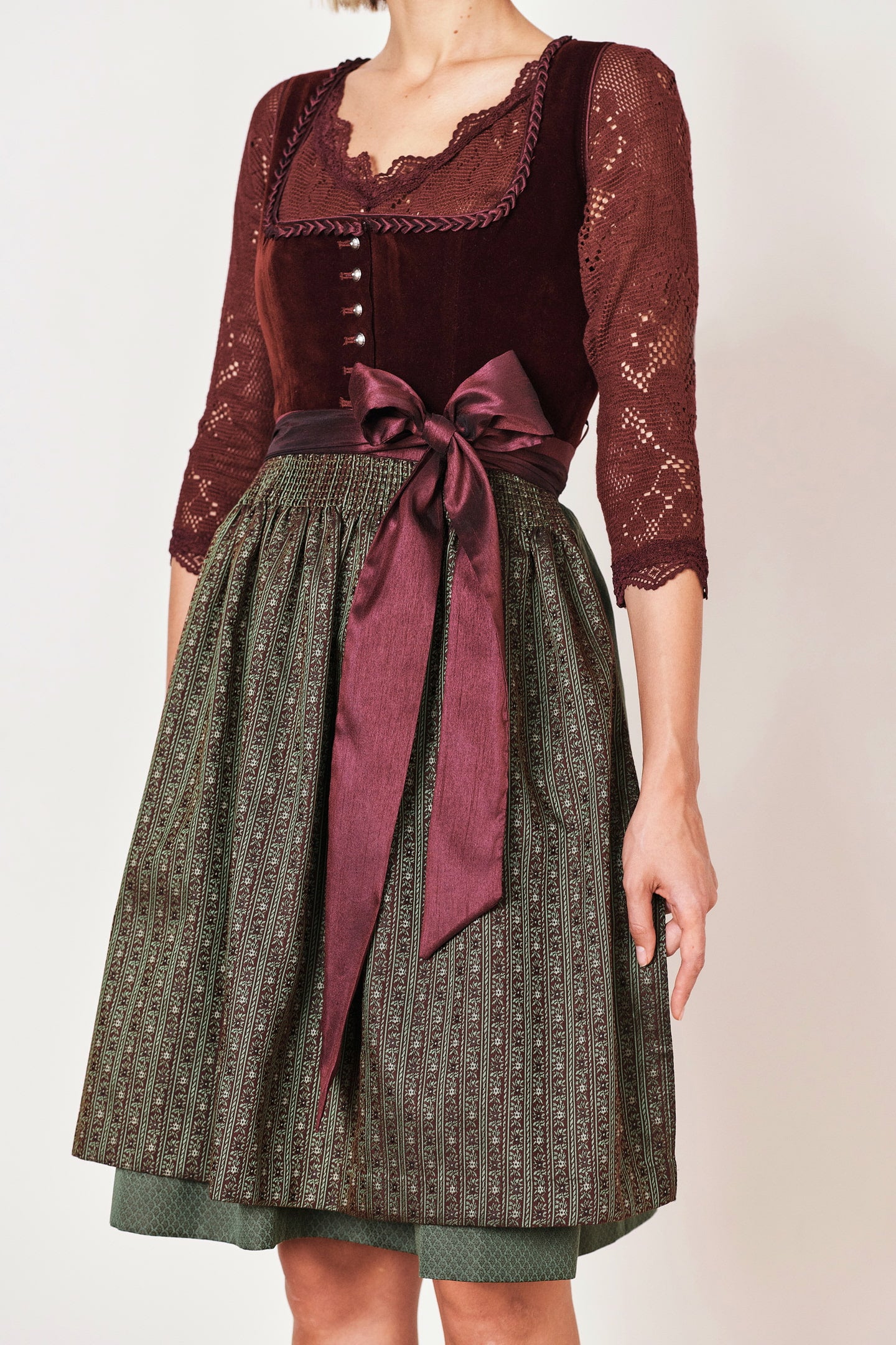 Julia Trentini Felicia Midi Dirndl, Red — 60cm