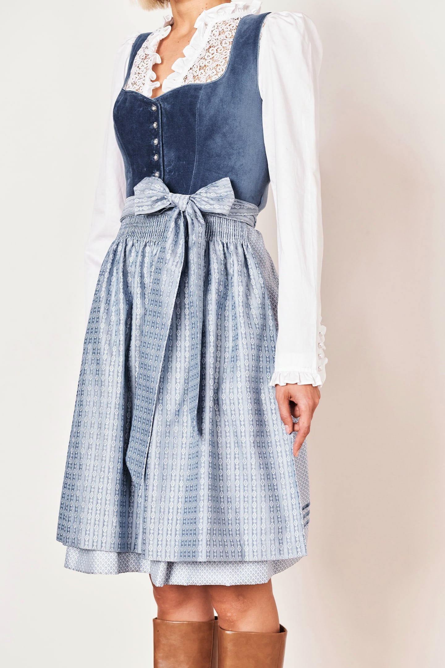Julia Trentini Tabea Midi Dirndl, Blue — 60cm