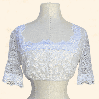 Kruger Collection Dirndl Blouse in ecru, size 36, made of 100% polyester lace.