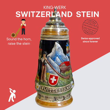 Switzerland Stein with pewter lid