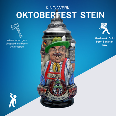 Oktoberfest Alpine Stein 0.5 L, rustic, hand-painted