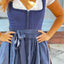 Midi Dirndl 2pcs. 60cm "Element" blue (sizes 38,44)