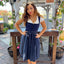 Midi Dirndl 2pcs. 60cm "Element" blue (sizes 38,44)
