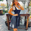 Midi Dirndl 2pcs. 60cm "Element" blue (sizes 38,44)