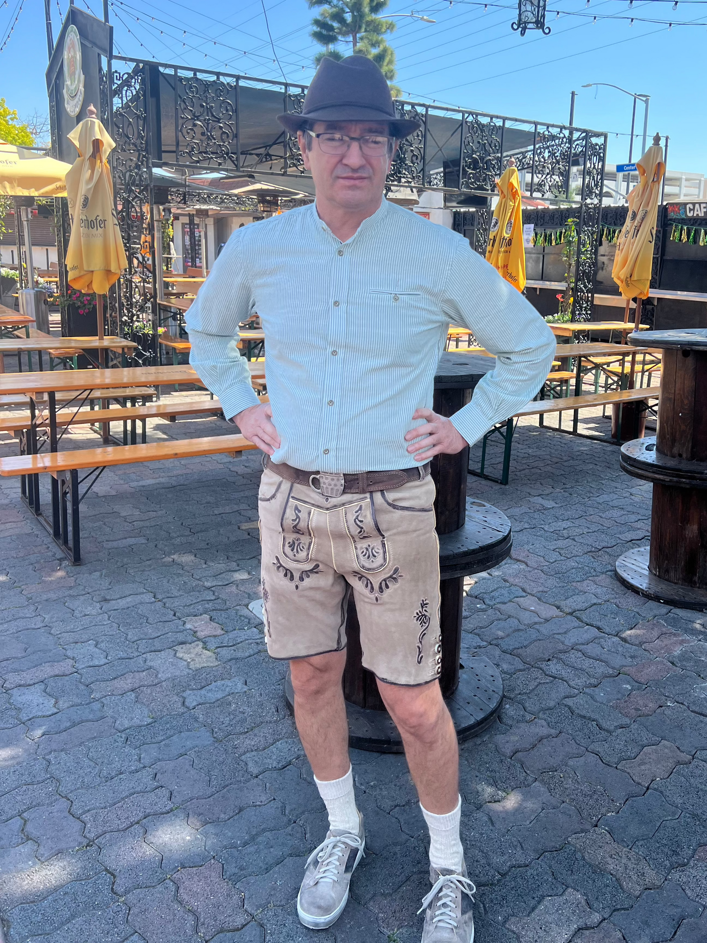 Men's Lederhosen "TradKraft" H-Straps tan (sizes 46-60)