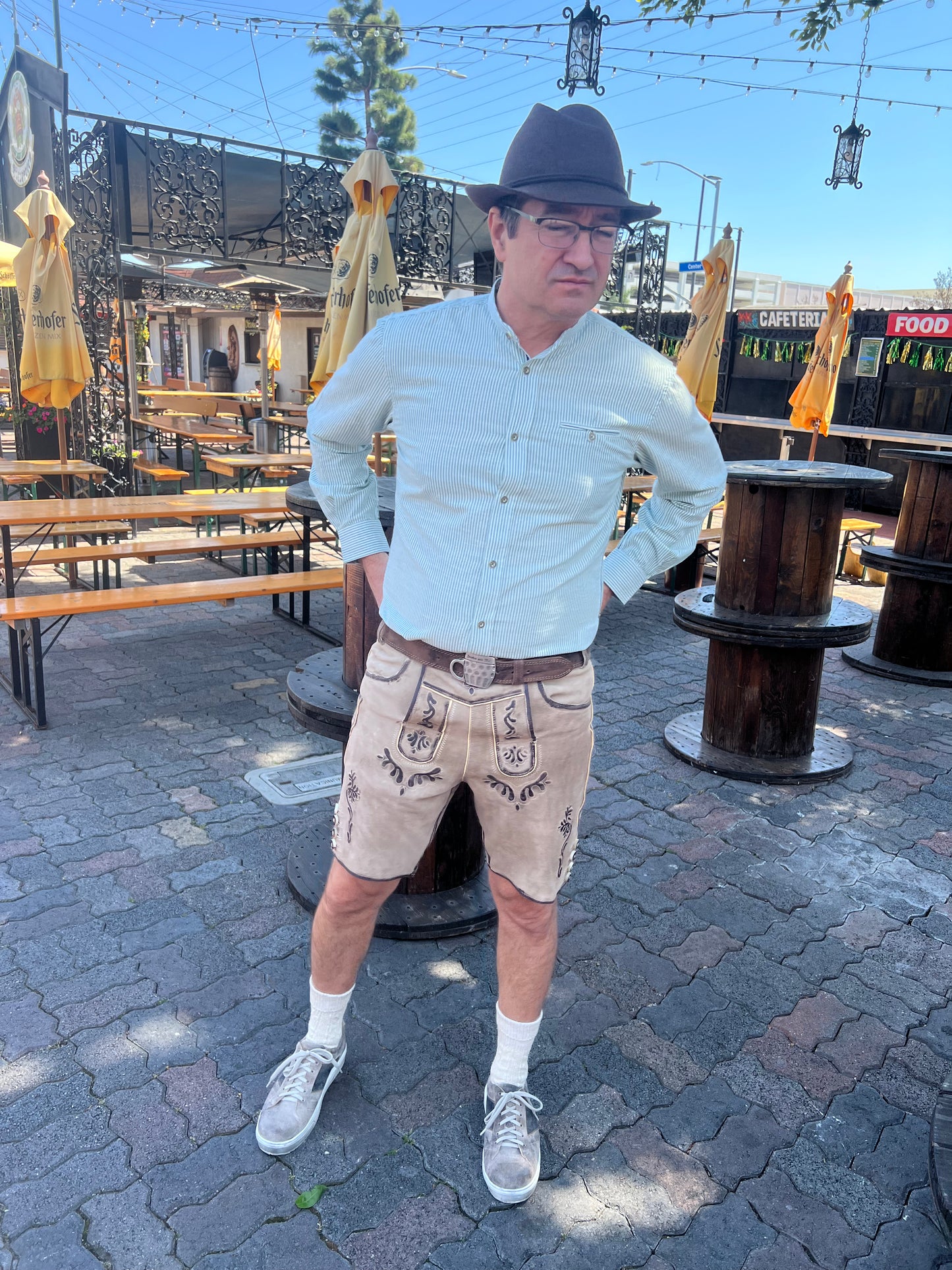 Men's Lederhosen "TradKraft" H-Straps tan (sizes 46-60)