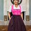 Midi Dirndl 2pcs. 60cm "Lyvia" berry (sizes 38-44 in USA stock)