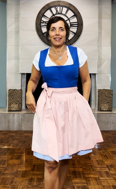 Midi Dirndl 2pcs. 50cm "Lyvia" blue (32-44)