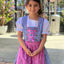 Isar Girls Dirndl "Liana" blue with purple apron 3pcs.