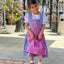 Isar Girls Dirndl "Liana" blue with purple apron 3pcs.