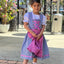 Isar Girls Dirndl "Liana" blue with purple apron 3pcs.