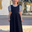 Barwolf Girls Dress "Sissi" in blue with striped blouse and tie belt.