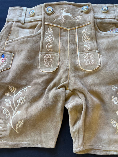 Men's Lederhosen "Vogtland3" H-Straps Light Brown (in USA stock)