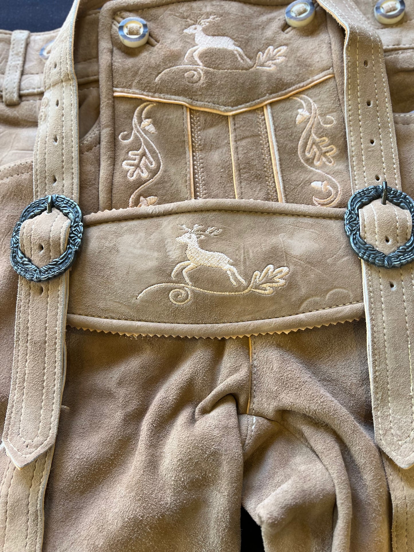 Men's Lederhosen "Vogtland3" H-Straps Light Brown (in USA stock)