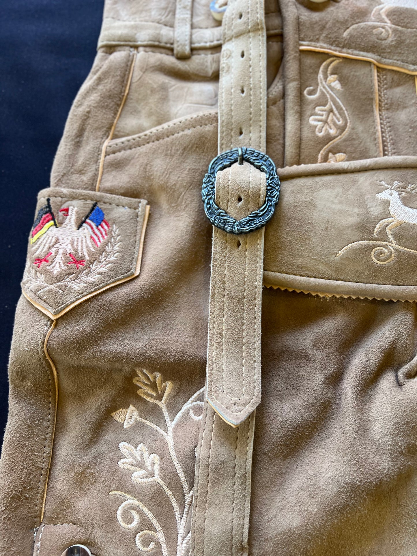 Men's Lederhosen "Vogtland3" H-Straps Light Brown (in USA stock)