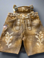 Men's Lederhosen "WurstLife" H-Straps Brown (in USA stock)
