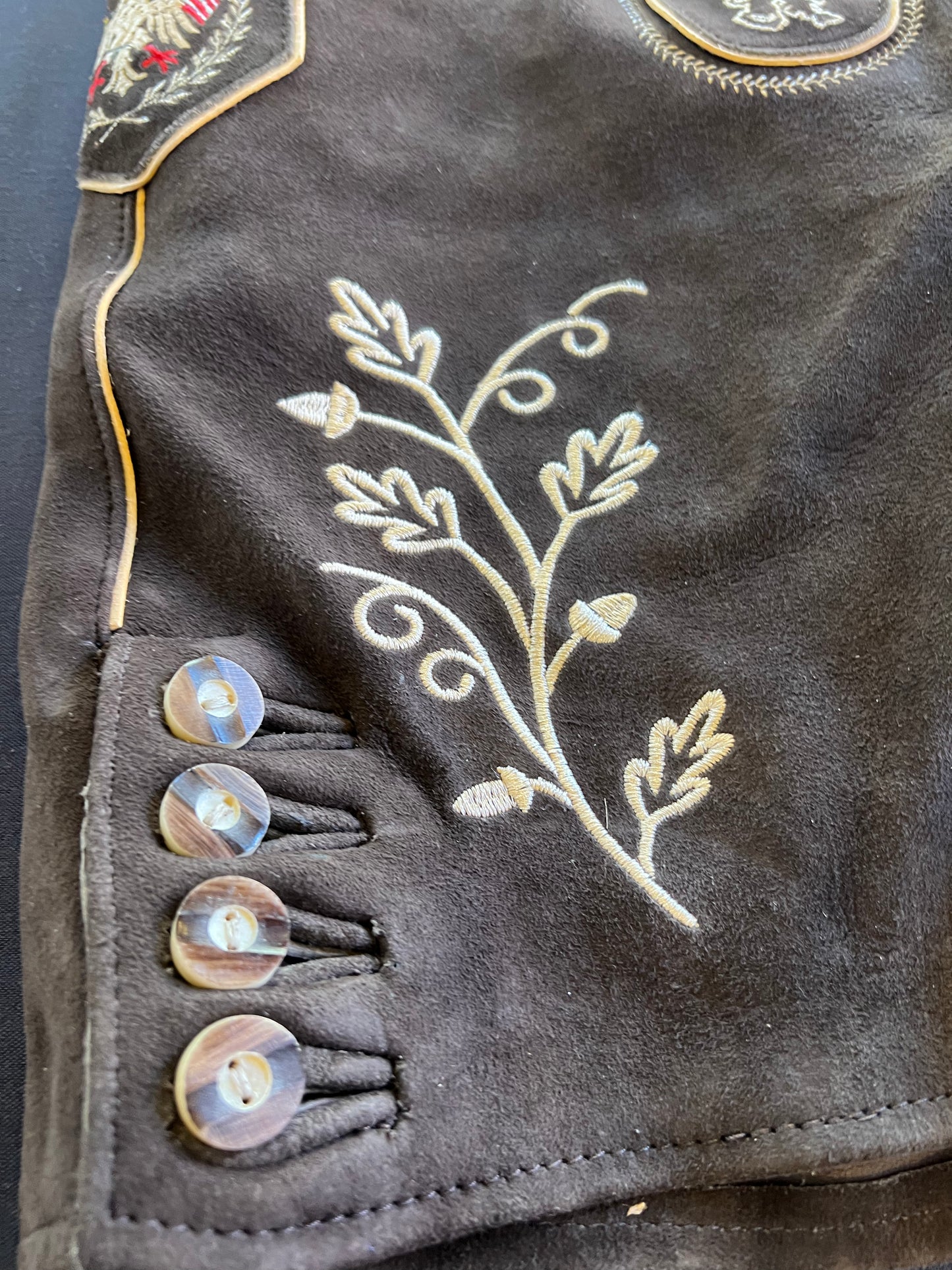 Men's Lederhosen "Vogtland3" H-Straps Dark Brown (in USA stock)