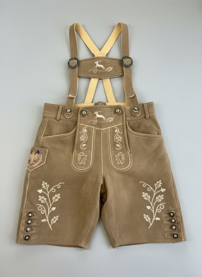 Men's Lederhosen "Vogtland3" H-Straps Light Brown (in USA stock)
