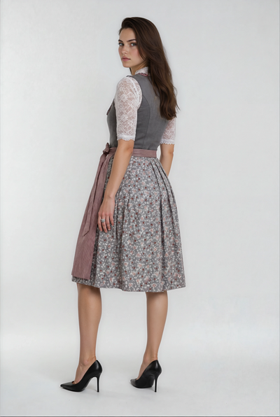 Berwin Midi Dirndl 2pcs. 60cm "Sara" grey