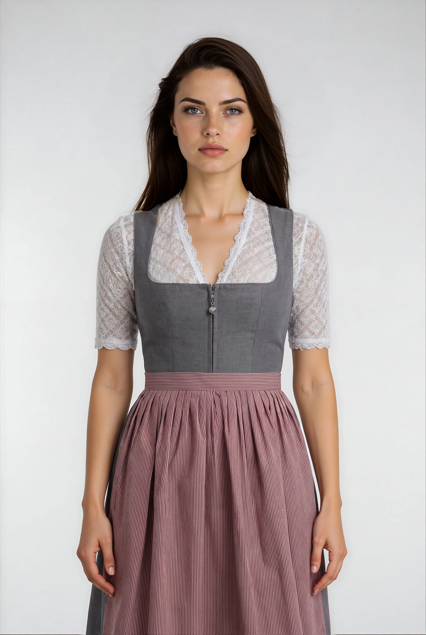 Berwin Midi Dirndl 2pcs. 60cm "Sara" grey