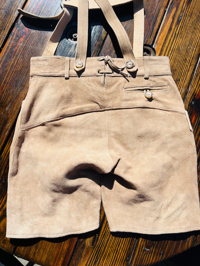 Men's Lederhosen "Vogtland3" H-Straps Light Brown (in USA stock)