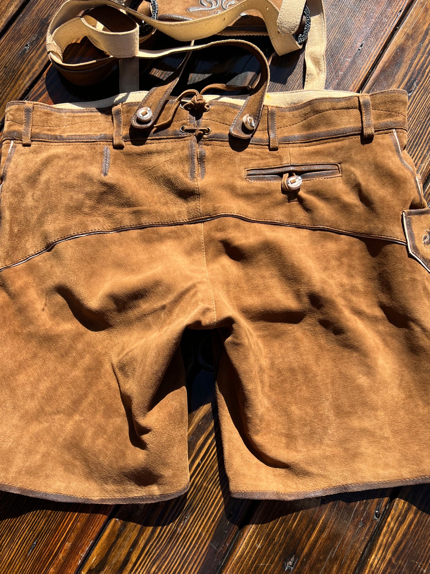 Men's Lederhosen "TradKraft" H-Straps brown