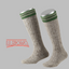 Boy's Knee Socks Loden Tweed with Stripes (mottled/emerald)